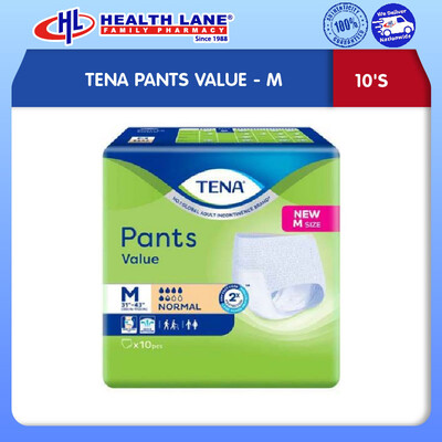 TENA PANTS VALUE 10'S- M